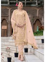 Faux Georgette Peach Eid Wear Embroidery Work Readymade Pakistani Suit